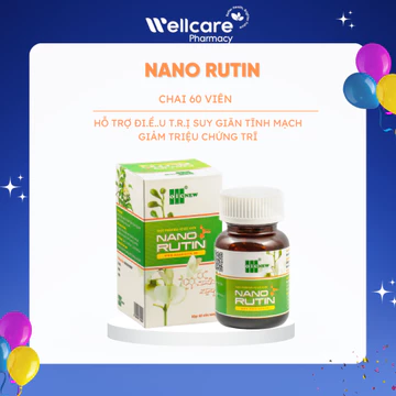 [CHÍNH HÃNG] NANO RUTIN Bền Thành Mạch, Hỗ Trợ Giảm Sưng Do Suy Giãn Tĩnh Mạch, Co Búi Trĩ Nội Ngoại