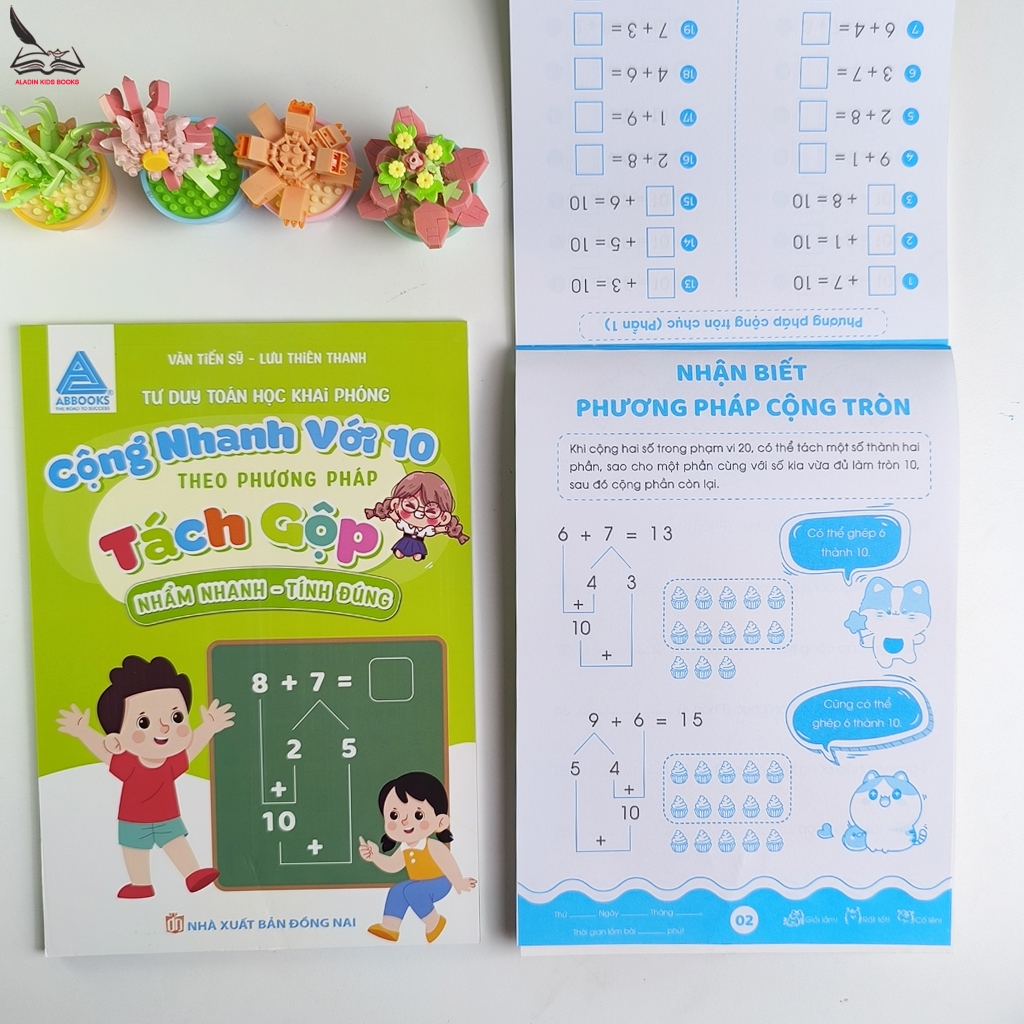Sách Toán Tư Duy  Cho Bé– Cộng Trừ Nhanh Với 10- Theo Phương Pháp Tách Gộp – Nhẩm Nhanh Tính Đúng