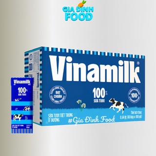 [Date Mới] Thùng Sữa Tươi Tiệt Trùng VinaMilk 100% (48 hộp x 180ml )
