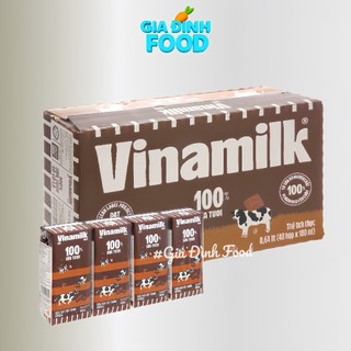 [Date Mới] Thùng Sữa Tươi Tiệt Trùng VinaMilk 100% (48 hộp x 180ml )
