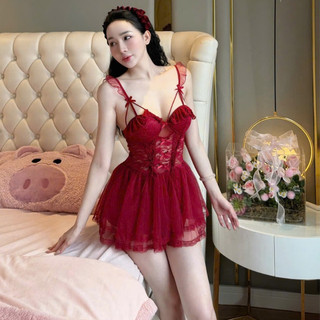 V58 Váy ngủ phối Ren cao cấp có gọng đẩy từ Phương Linh Underwear