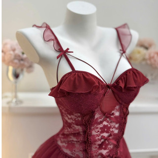 V58 Váy ngủ phối Ren cao cấp có gọng đẩy từ Phương Linh Underwear