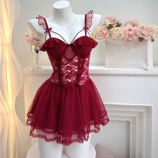 V58 Váy ngủ phối Ren cao cấp có gọng đẩy từ Phương Linh Underwear