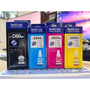 Bộ mực màu máy in Brother T310, T510W, T710W, T810W, T910W - BTD60/BT5000 Mực ABT 5000 6000 refill ink