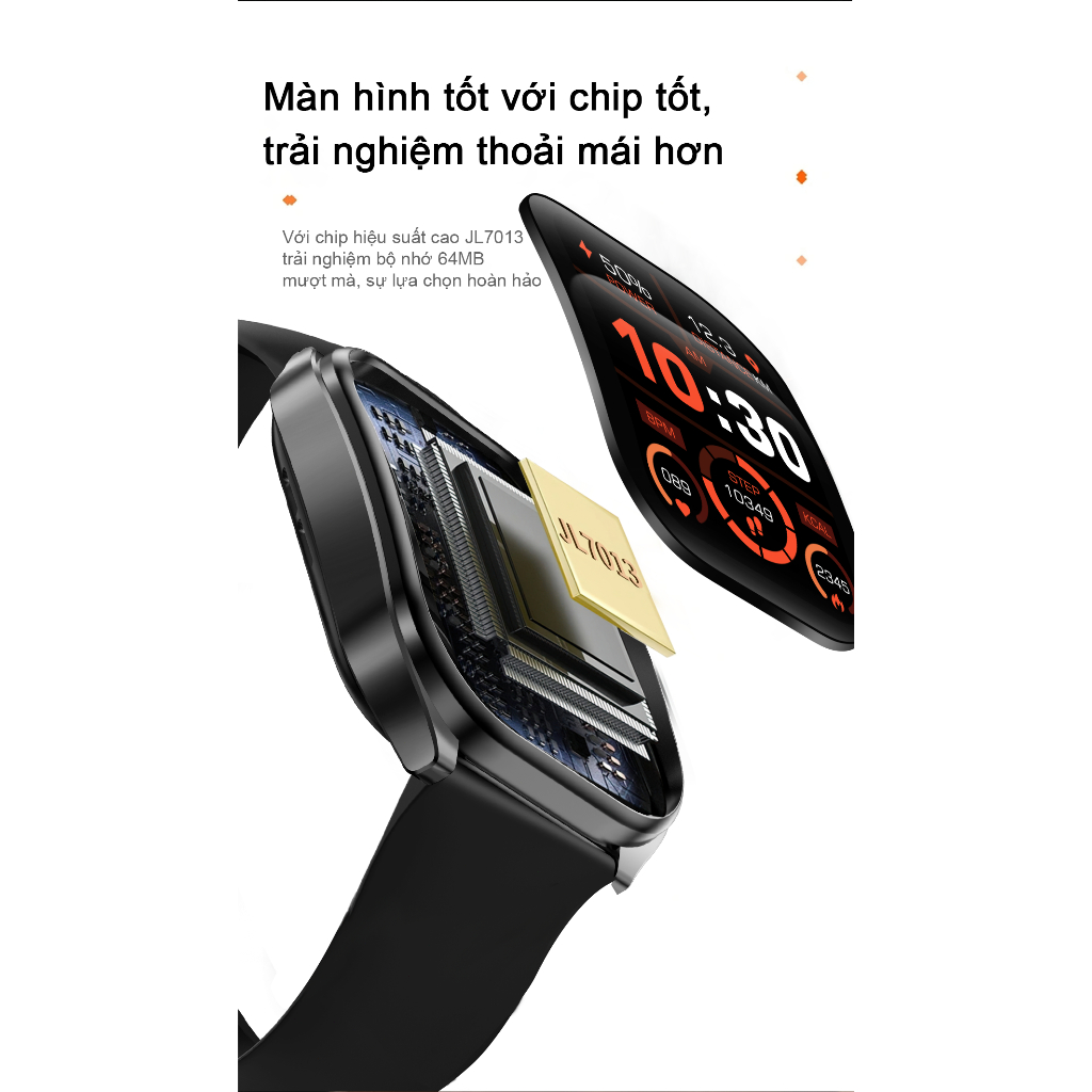 [Bán Chạy] Aolon Curve Đồng hồ thông minh, Màn hình cong IPS 2.01 inch, IP68, Theo dõi Running Pace