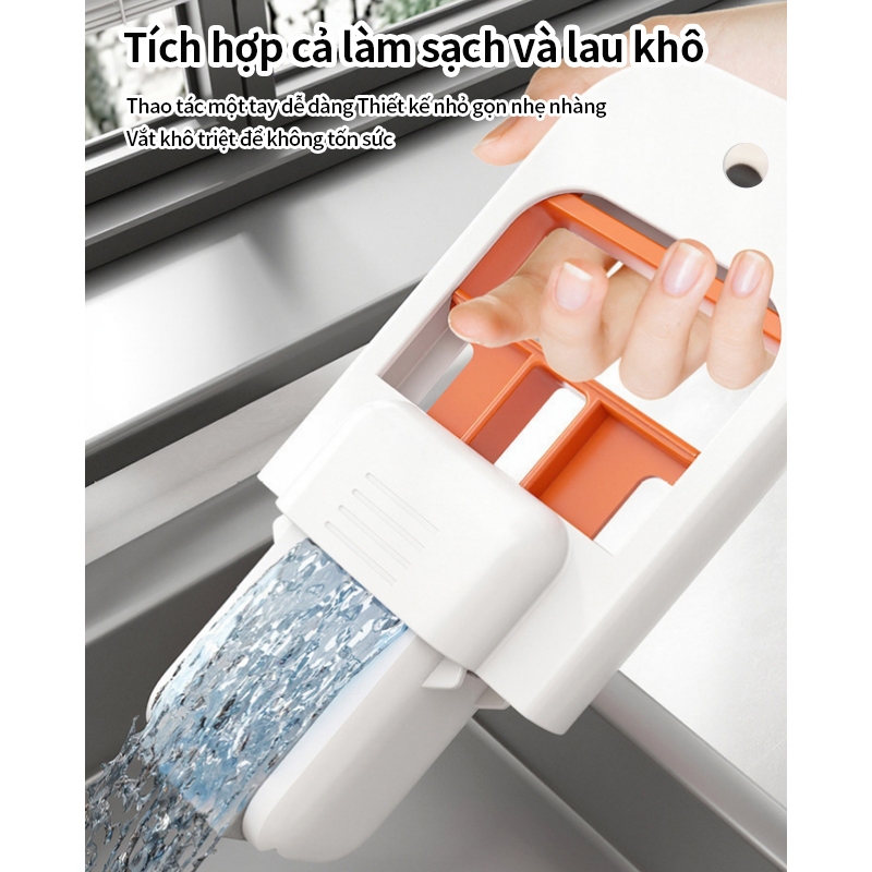 Cây Lau Đa Năng Tự Vắt Thông Minh ICON - Chổi Lau Bàn Bếp, Kính, Nhà Tắm - Bọt Biển Thấm Hút Tốt