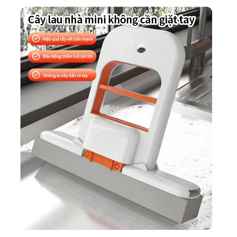 Cây Lau Đa Năng Tự Vắt Thông Minh ICON - Chổi Lau Bàn Bếp, Kính, Nhà Tắm - Bọt Biển Thấm Hút Tốt