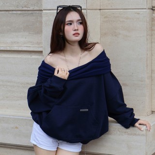 ÁO HOODIE PHỐI NÓN LEN TRÙM ĐẦU THIẾT KẾ TRỄ VAI - CHẤT VẢI CHÂN CUA THOÁNG MÁT KIỂU DÁNG FORM RỘNG CÁ TÍNH UNISEX | SSS