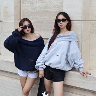 ÁO HOODIE PHỐI NÓN LEN TRÙM ĐẦU THIẾT KẾ TRỄ VAI - CHẤT VẢI CHÂN CUA THOÁNG MÁT KIỂU DÁNG FORM RỘNG CÁ TÍNH UNISEX | SSS