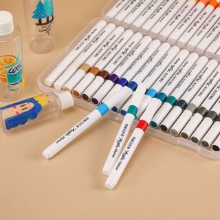 LEAFBOOK Bộ Bút  Màu Acrylic Marker  12/24/36/48 Cao Cấp Màu Sắc Tươi Sáng
