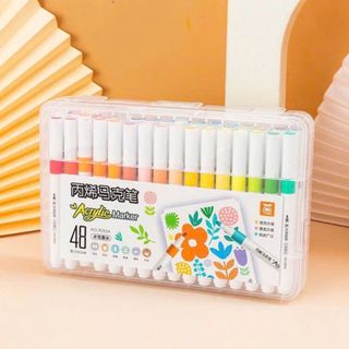 LEAFBOOK Bộ Bút  Màu Acrylic Marker  12/24/36/48 Cao Cấp Màu Sắc Tươi Sáng