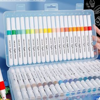 LEAFBOOK Bộ Bút  Màu Acrylic Marker  12/24/36/48 Cao Cấp Màu Sắc Tươi Sáng