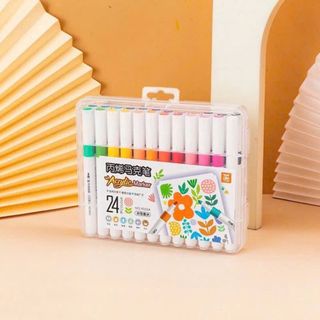 LEAFBOOK Bộ Bút  Màu Acrylic Marker  12/24/36/48 Cao Cấp Màu Sắc Tươi Sáng