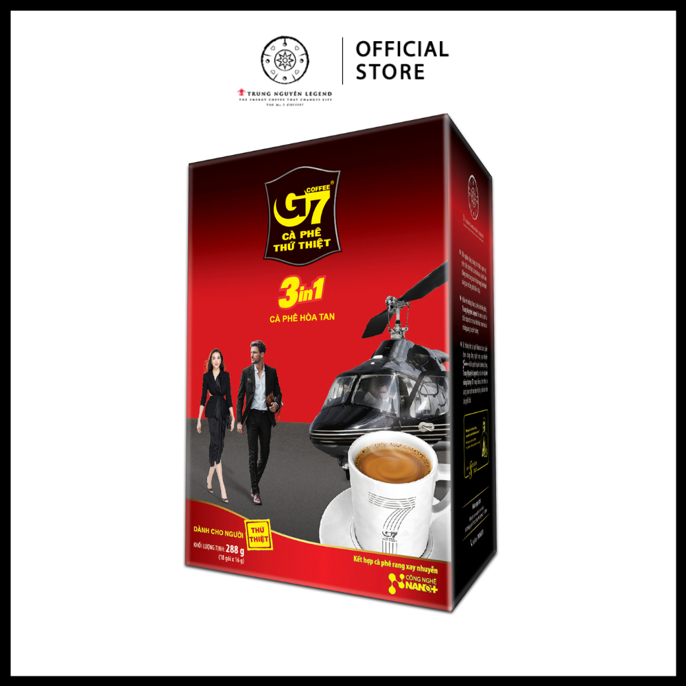 Trung Nguyên Legend – Cà phê sữa hòa tan G7 3in1 – Hộp 18 sticks x 16gr (gói dài)