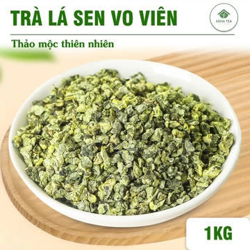 Lá sen non vo viên 1kg, trà lá sen cuộn sấy lạnh, trà sen, đậm vị - Miha Tea