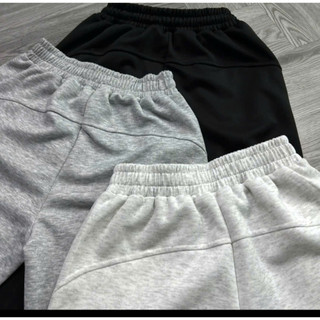 Quần nỉ ống rộng unisex cạp chun lưng cao, quần thu đông nam nữ đều mặc được