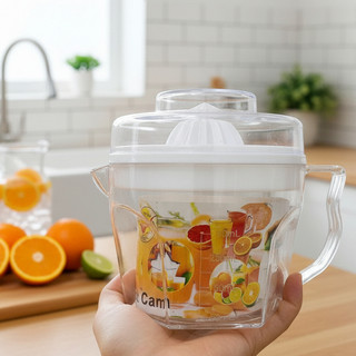 Dụng cụ vắt cam trong suốt chất liệu nhựa Cao Cấp có lưới lọc, nắp đậy kèm ca đong định mức - Phương Trang