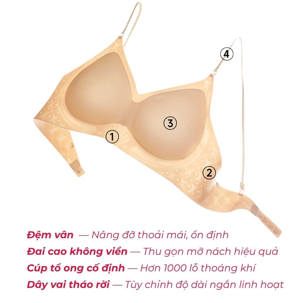 [Hàng loại 1] Áo ngực cao cấp su nữ vân sọc đệm mút mỏng nhẹ 3D nâng đỡ ngực tự nhiên LANIXA A925