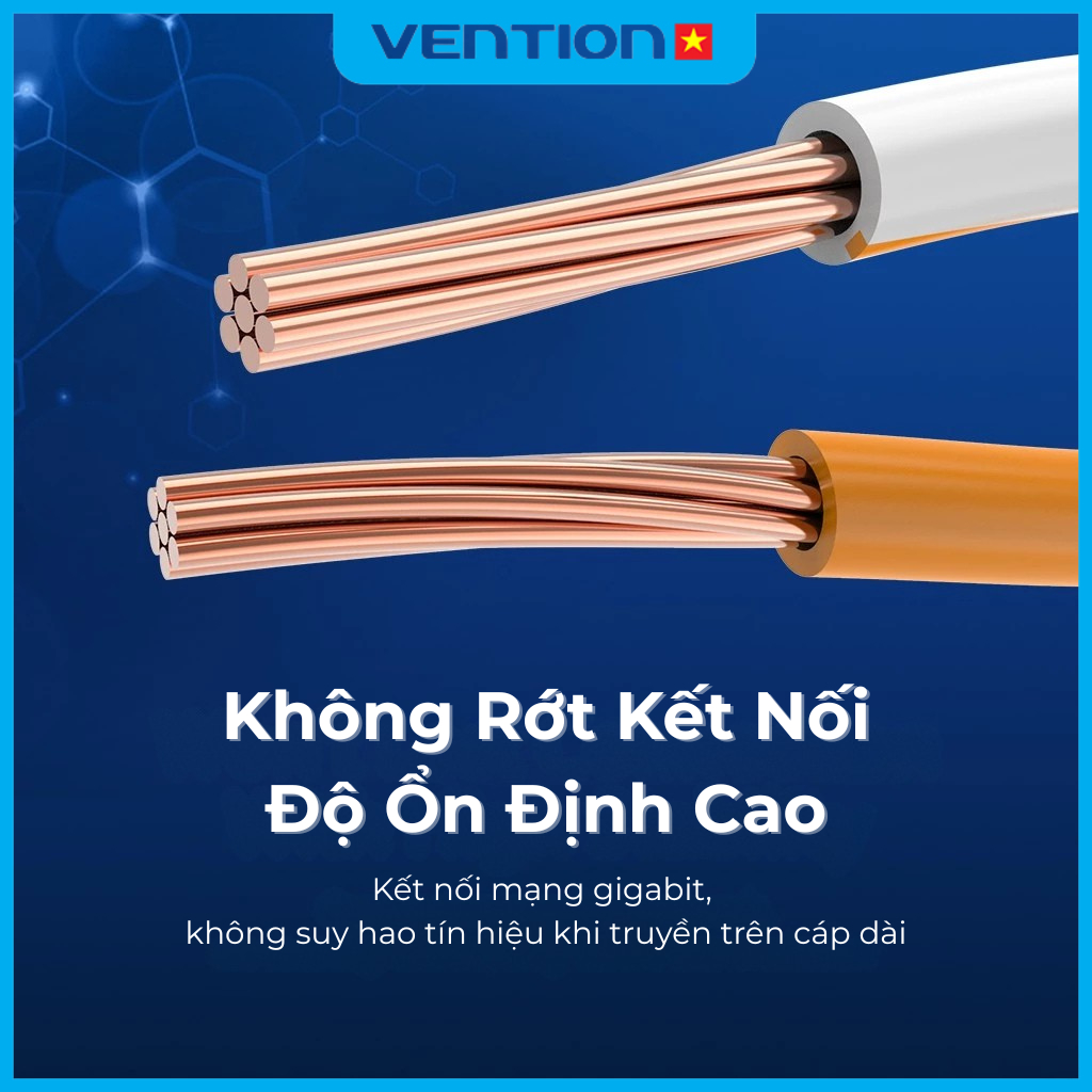 Cáp Mạng LAN Cat6 Vention RJ45 Dây Mạng Tốc Độ Cao 1000mbps, Băng Thông 250hz Cho PC Laptop Tivi... Tốc Độ Đột Phá