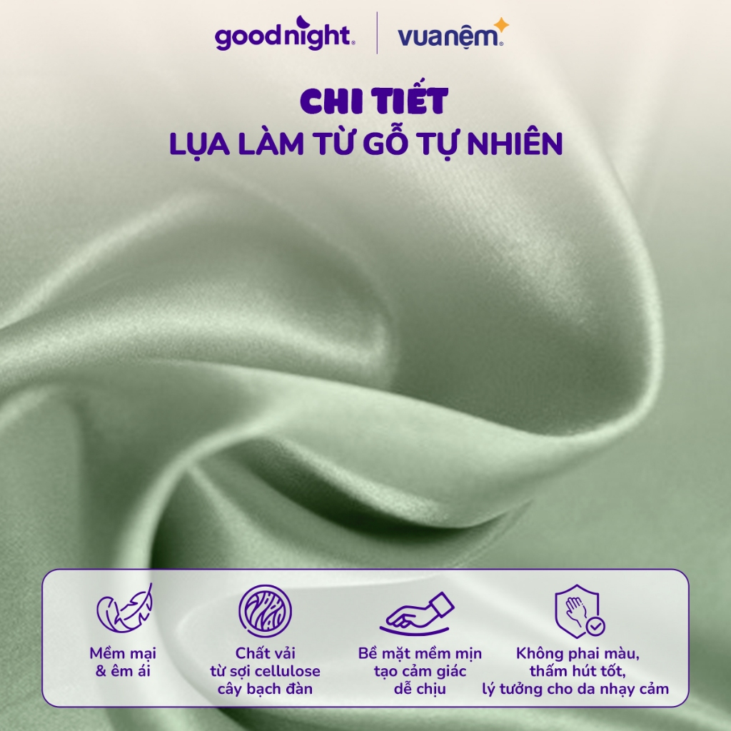 Bộ Ga Gối 3 Món Goodnight Airsilk 20cm, Ga Giường Tencel Cao Cấp Mềm Mại, 9 Màu