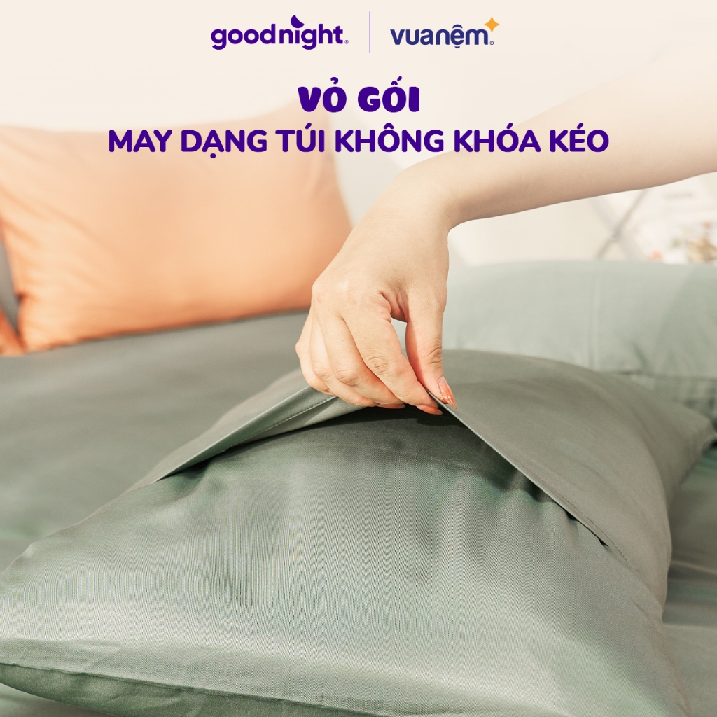 Bộ ga gối lụa Tencel 3 món Goodnight Airsilk mềm mại, ga lụa cao cấp, ga mát (30cm)