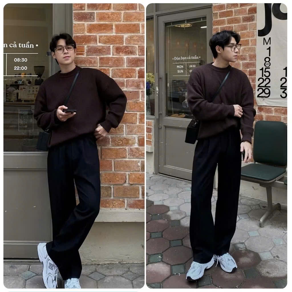 Áo len dài tay nam nữ unisex form rộng chất len lông thỏ ấm áp mềm mịn thu đông Halley N39