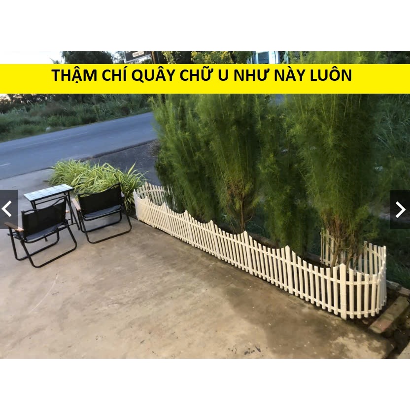 Hàng rào nhựa trắng 60x34cm có chân cắm đất