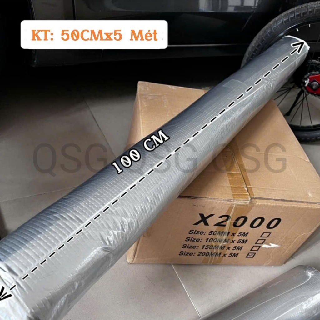 Băng Keo Chống Thấm Siêu Dính X2000 Khổ Lớn 100CM Băng keo Chống Thấm Dột, Dán Mái Tôn, Tường, Ống Nước 5 Mét