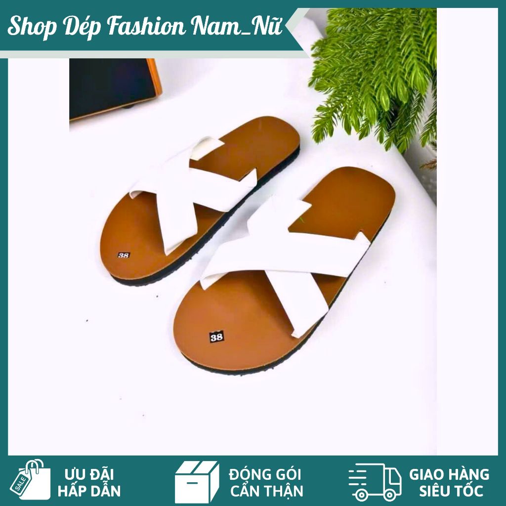 Dép sandal trắng quai chéo nam nữ – Thiết kế thời trang, phong cách hiện đại