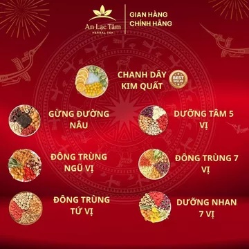 Gói Lẻ Dùng Thử Trà Chanh Dây Kim Quất, Trà Gừng Đường Nâu, Trà Đông Trùng Tứ Vị, Trà Dưỡng Nhan