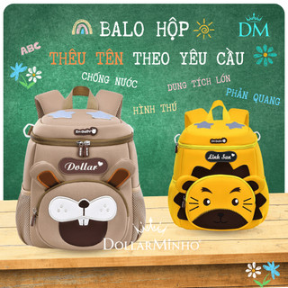 ( Thêu Tên ) Balo Hộp Hình Thú Cho Bé, Gọn Nhẹ, Êm Ái, Thiết Kế Phản Quang, Đi Học, Đi Chơi