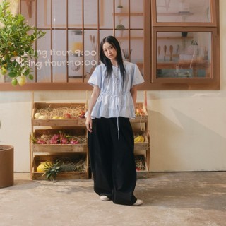 Quần OLV ống rộng trẻ trung năng động Kaki Denim Wide Leg Pants nhiều màu phù hợp đi học đi chơi