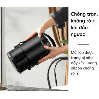 Hộp Cơm Giữ Nhiệt Yadel Có Túi Giữ Nhiệt, Chất Liệu Inox 304, Cách Nhiệt 6 Lớp Chống Bỏng Chống Tràn