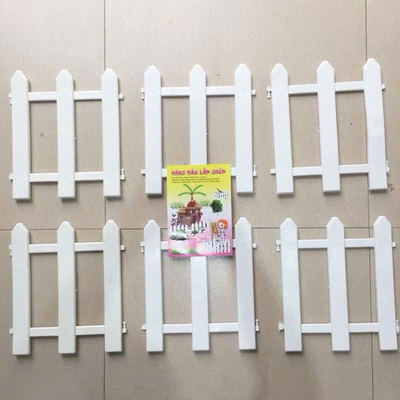 Hàng rào nhựa giá rẻ cao 30cm, 1 bộ dài 1.55m, hàng rào nhựa trang trí cây thông noel, trang trí sân vườn tiểu cảnh