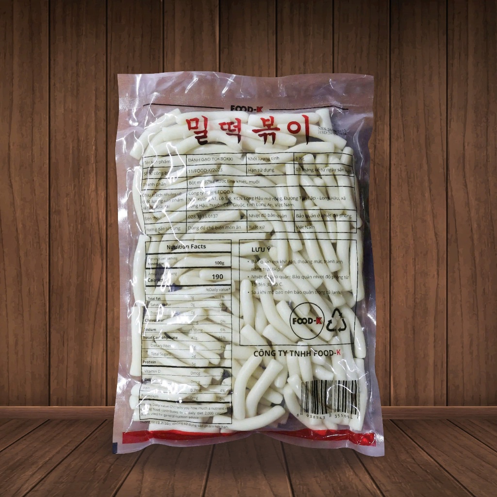 BÁNH GẠO TOKBOKKI size nhỏ 1 kg bảo quản nhiệt độ thường FOOD-K