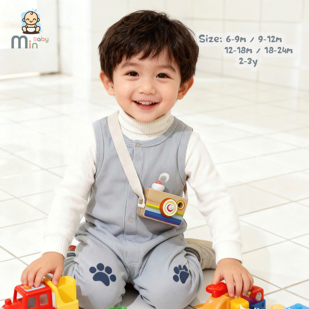 Quần Yếm Cho Bé Vải Nỉ Tăm Dày Dặn Và Cực Ấm - Hàng Chính Hãng MIN0112