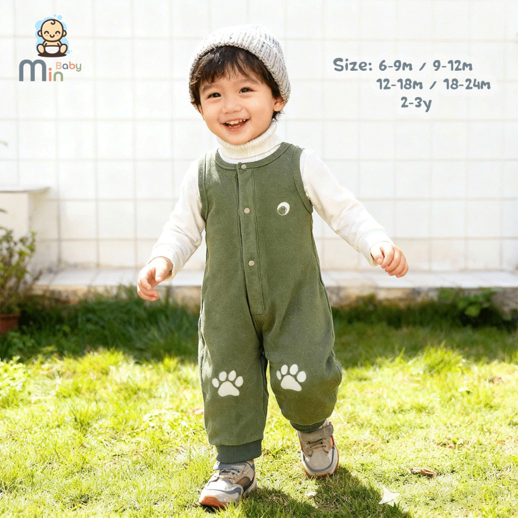 Quần Yếm Cho Bé Vải Nỉ Tăm Dày Dặn Và Cực Ấm - Hàng Chính Hãng MIN0112