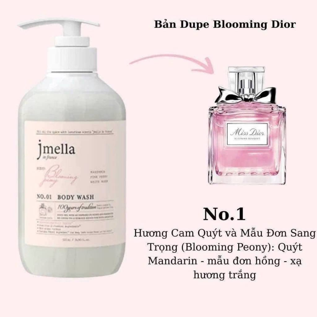 Set sữa tắm Jmella tặng kèm bông tắm và túi 500ml 1000ml