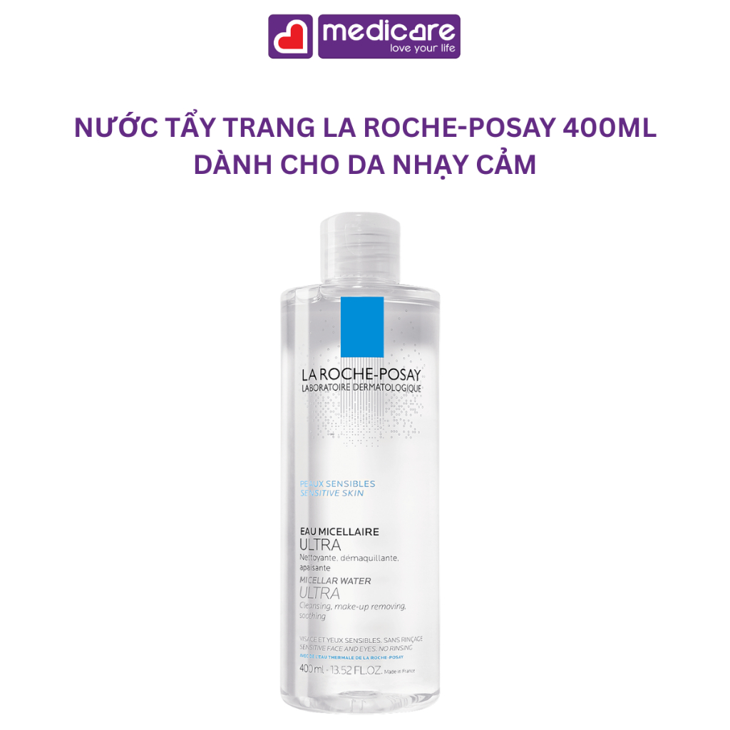 Nước tẩy trang LA ROCHE-POSAY LABORATOIRE DERMATOLOGIQUE dành cho da nhạy cảm, da dầu 200ml và 400ml