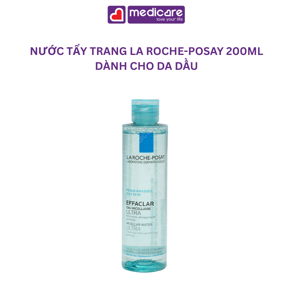 Nước tẩy trang LA ROCHE-POSAY LABORATOIRE DERMATOLOGIQUE dành cho da nhạy cảm, da dầu 200ml và 400ml