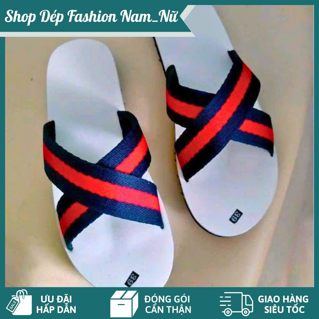 Dép Sandal Quai Chéo Đỏ Xanh Đế Trắng – Thời Trang Trẻ Trung, Năng Động