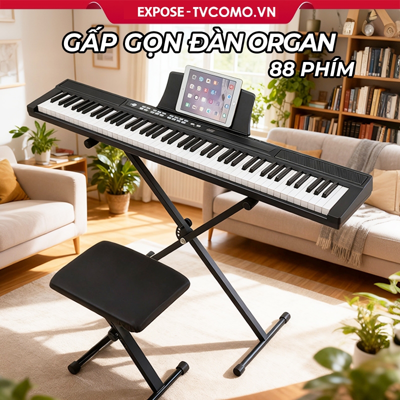 Đàn Piano Điện Gấp Gọn - 88 Phím Nặng Cảm Lực - Kết Nối Bluetooth ...