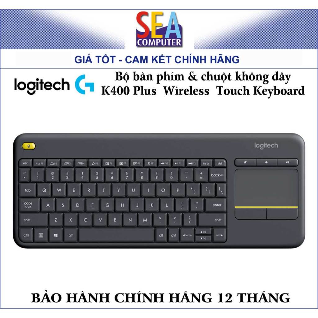 Bàn phím & chuột không dây Logitech Wireless Touch Keyboard - K400 Plus ...