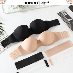 Áo ngực nữ không dây nâng ngực tặng kèm dây trong, Áo lót nữ su quây ngang mặc hở lưng DOPICO A218