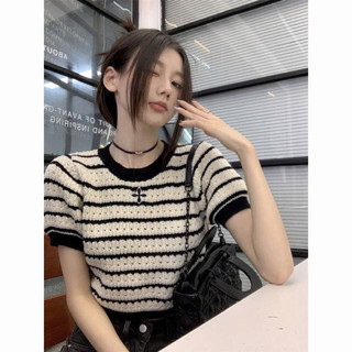 ÁO LEN DỆT KIM NỮ KẺ NGANG QC