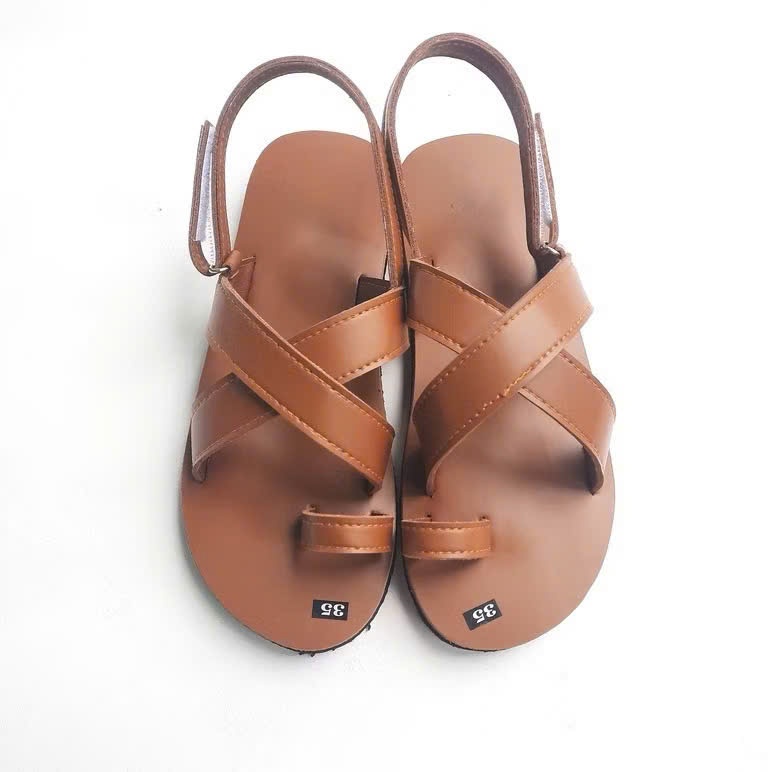 Sandal Nữ Quai Da Đan Chéo  – Dép Nữ Đế Bằng Êm Chân, Thời Trang Hàn Quốc