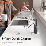 Cốc Sạc Mcdodo Gana Mini 67W 3 Cổng Sạc Nhanh | Công Nghệ GaN Siêu Nhỏ Gọn, 2 Cổng Type-C & 1 USB — ảnh 5