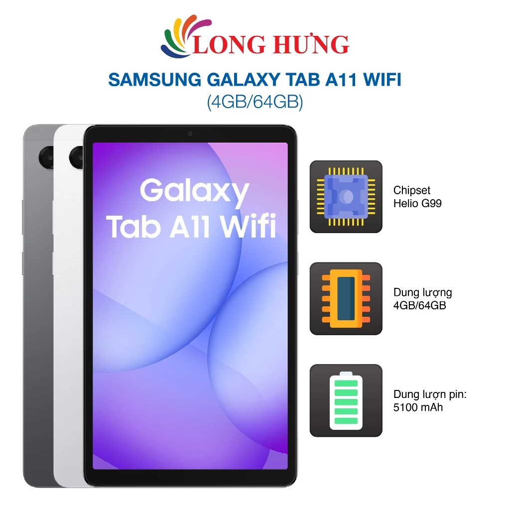Máy tính bảng Samsung Galaxy Tab A11 Wifi (4GB/64GB) - Hàng chính hãng