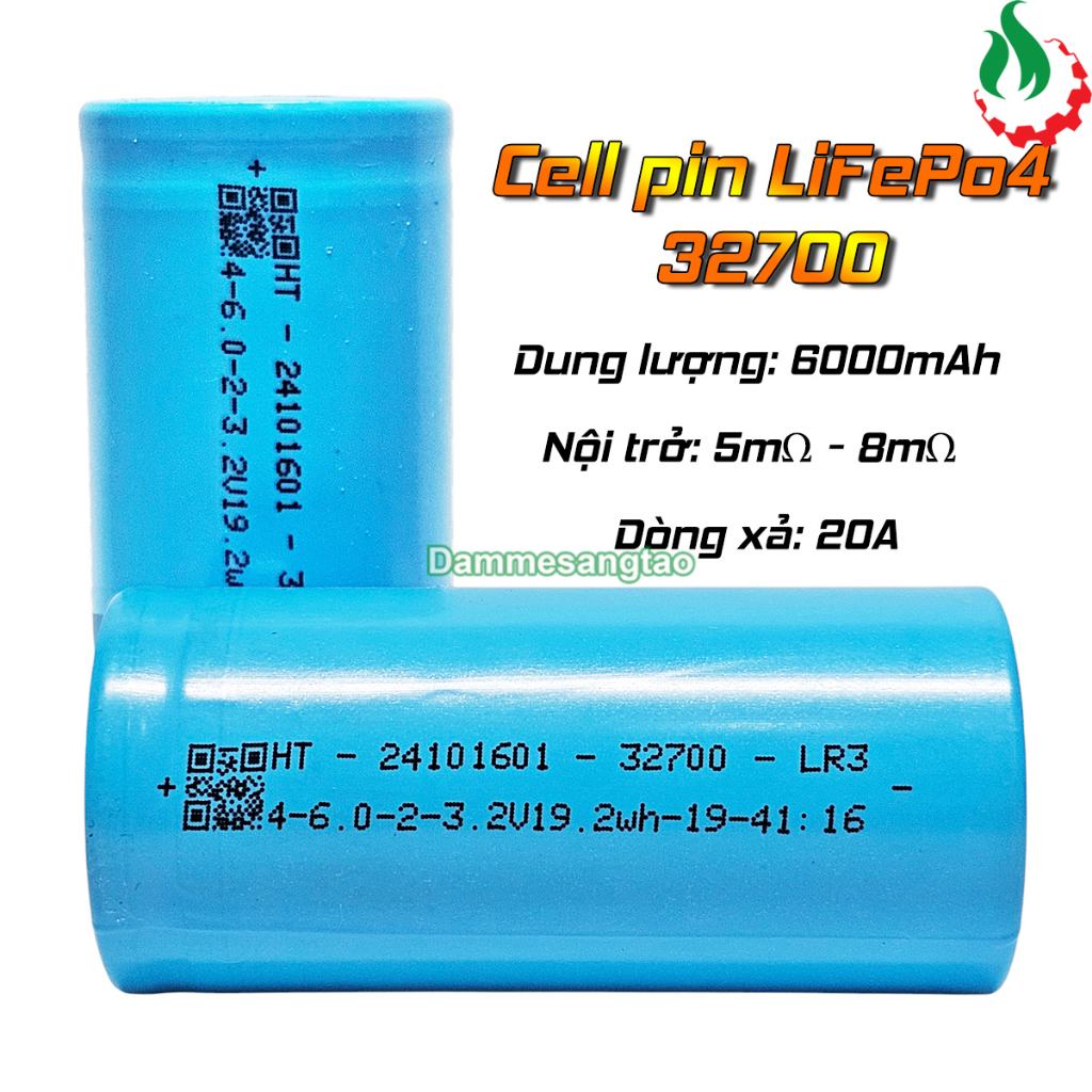Cell pin sắt 32700 3.2V LiFePo4 6000mah 5C Xả - 20A | Shopee Việt Nam