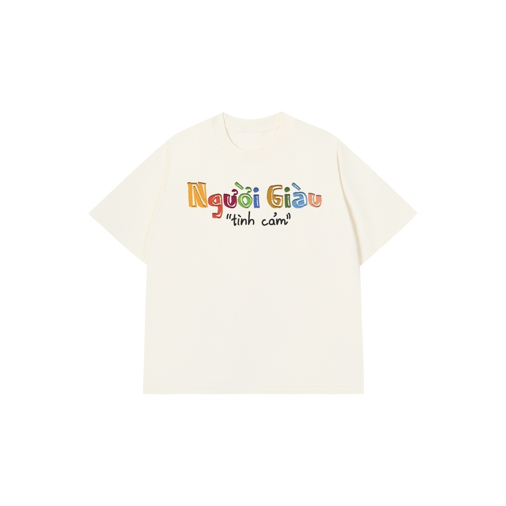 LUON VUITUOI Áo Vớ Vẩn Vui Tươi Áo Thun NGƯỜI GIÀU TÌNH CẢM Cotton 100% Oversize REDLABEL Nam Nữ TS62